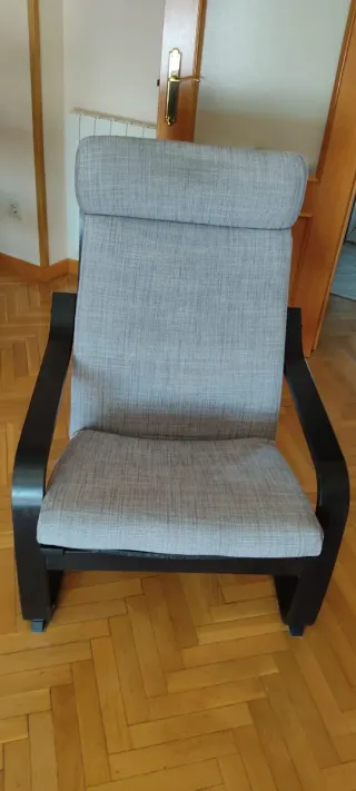 Sillón de salón madera y tela