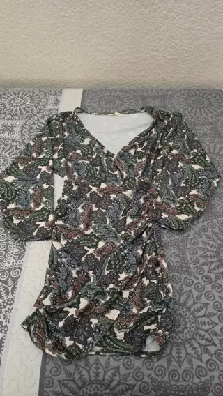 Vestido estampado paisley manga larga