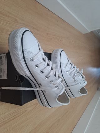 Converse piel blanca plataforma