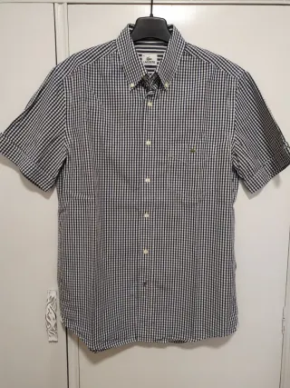 Camisa Lacoste cuadros azul y blanco Talla M