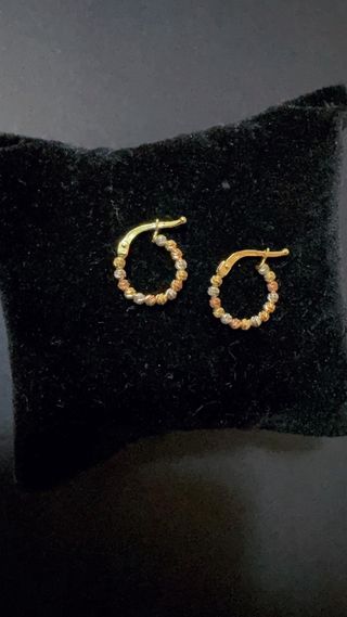 Orecchini a Cerchio a Sfere in Oro 18Kt 750 