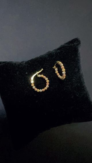 Orecchini a Cerchio a Sfere in Oro 18Kt 750 