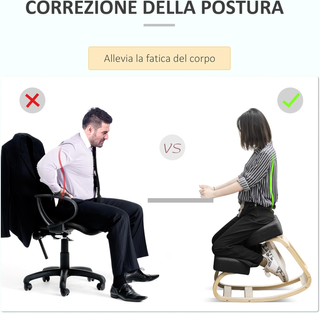 Sedia Ergonomica con Inginocchiatoio in Legno di B