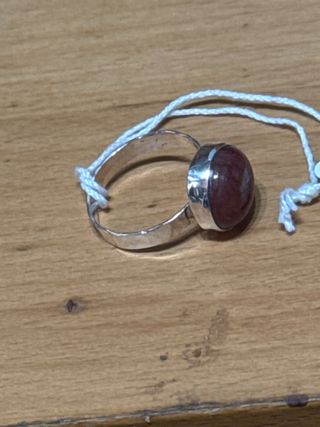 Anillo Plata Piedra Natural Marrón Hecho a Mano
