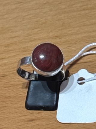 Anillo Plata Piedra Natural Marrón Hecho a Mano