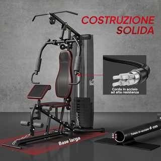 Stazione Fitness con Pesi da 45kg in Acciaio, Panc