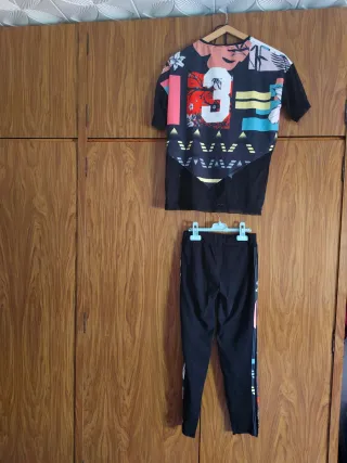 Conjunto Adidas Jersey y  2 Mallas Multicolor
