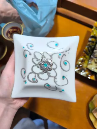 Porta caramelle in ceramica decorato