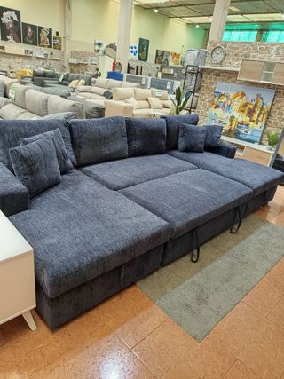 Sofá Familiar azul Tela