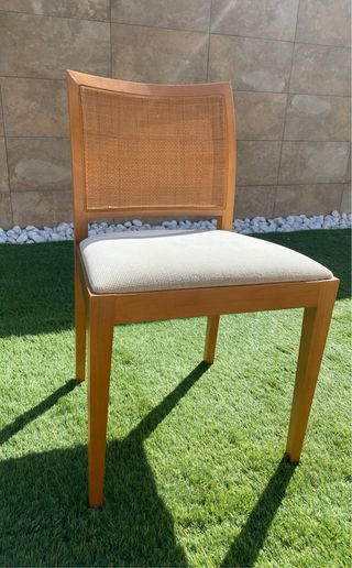 Sillas de salón madera y ratán
