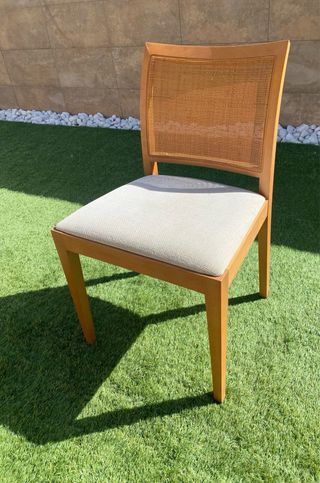 Sillas de salón madera y ratán
