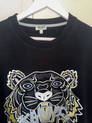 Sudadera Kenzo Negra con Tigre Bordado Talla L