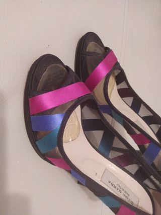 Zapatos italianos tacón negro talla 38