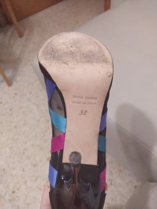 Zapatos italianos tacón negro talla 38