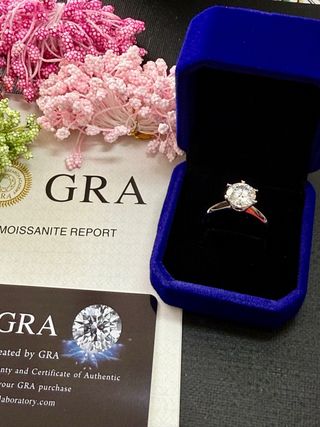 Anillo Plata Moissanita Chapado Oro Blanco
