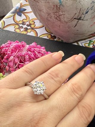 Anillo Plata Moissanita Chapado Oro Blanco