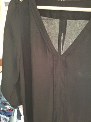 Blusón negro fluido Zara Talla M