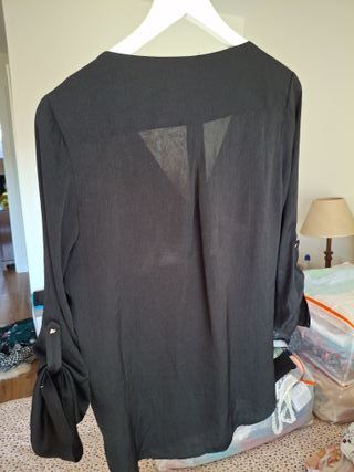 Blusón negro fluido Zara Talla M