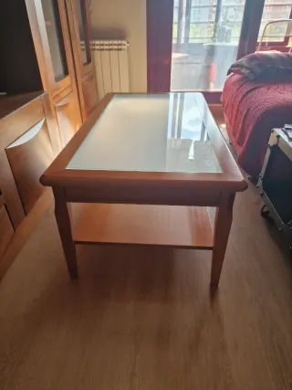 Mesa de centro madera y cristal