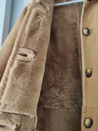 Pelliza de piel mujer beige/marrón