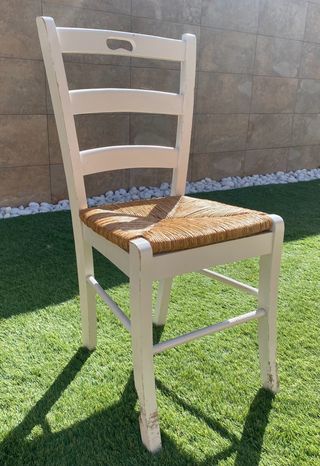 Sillas de cocina madera y ratán