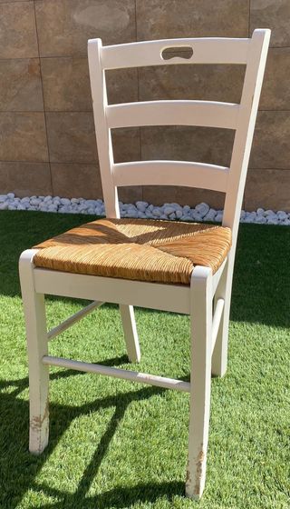 Sillas de cocina madera y ratán