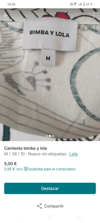 Camiseta Bimba y Lola Estampada