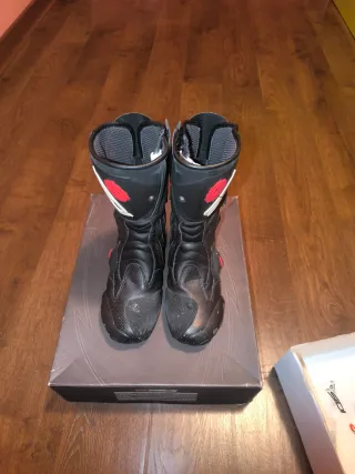 Conjunto Dainese Moto Cuero Negro Rojo