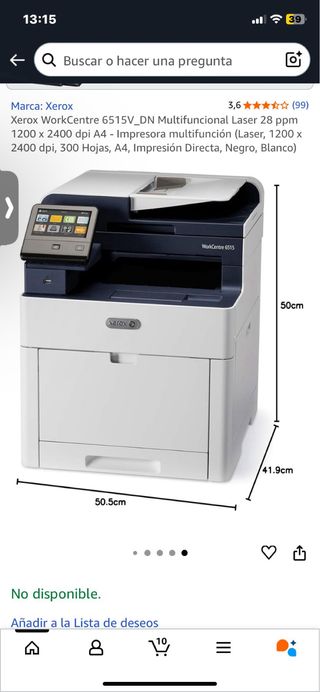 Impresora Xerox WorkCentre 6515 Multifunción wifi 