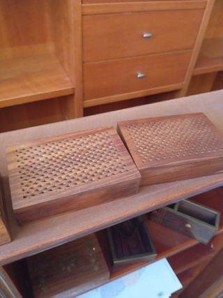 Lote Cajas Madera India Vintage Años 80