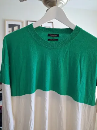 Jersey Massimo Dutti verde y blanco