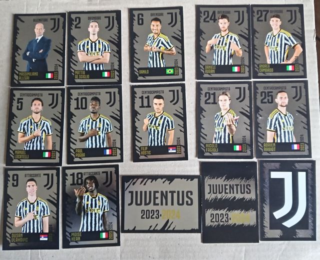 Juventus 15 carte stagione 23/24 ottimo stato