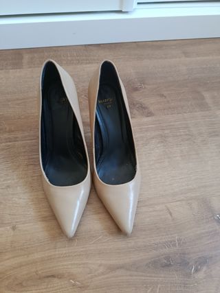 Zapatos salón Mango piel beige talla 39