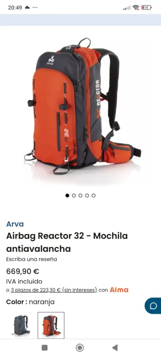 Mochila Arva Airbag Reactor 32