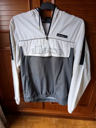 Cortavientos Hombre Ellesse Gris y Blanco