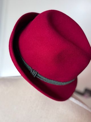 Sombrero 100% fieltro de lana unisex rojo