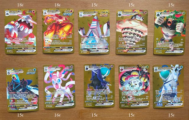 Lote Cartas Pokémon Vmax Doradas Brillantes