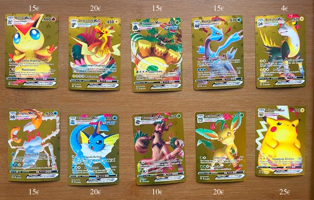 Lote Cartas Pokémon Vmax Doradas Brillantes