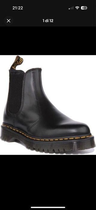 Dr. Martens Chelsea Boots Nere con cuciture gialle