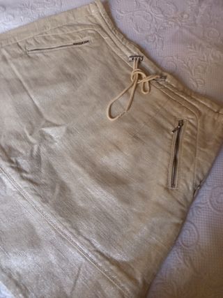 Minifalda Tintoretto Talla 38 Beige/Dorado