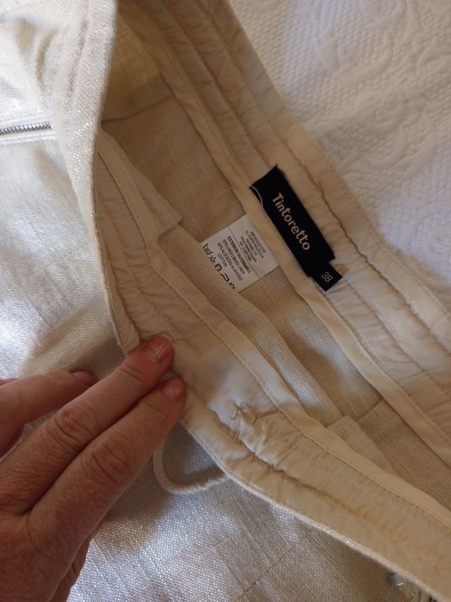 Minifalda Tintoretto Talla 38 Beige/Dorado