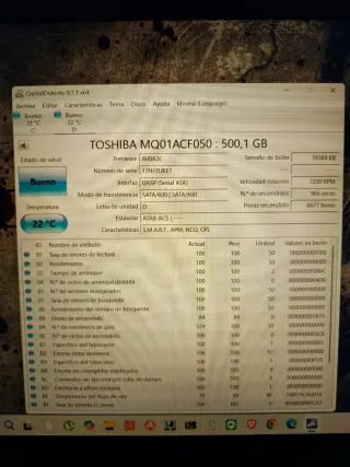 DISCO DURO TOSHIBA DE 500GB 2.5 PULGADAS (HHD)