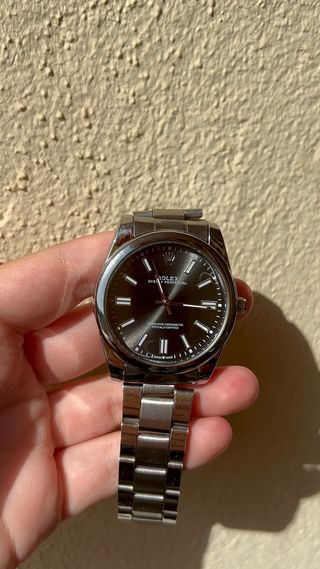 Reloj Rolex Oyster Perpetual Negro Plata 42mm