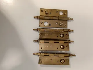 4 Bisagras Latón Puerta Blindada