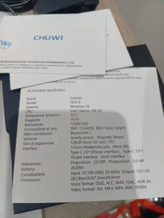 Tablet CHUWI Hi10 X Negra