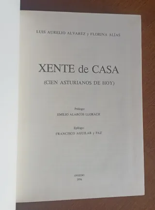 XENTE DE CASA LIBRO 1974 CIEN ASTURIANOS DE HOY
