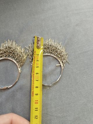 Pendientes vintage mujer plateados y beige