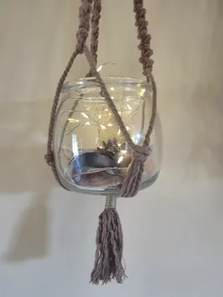 Portavaso macramè tapiz de pared Nordico Scandinav