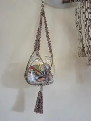 Portavaso macramè tapiz de pared Nordico Scandinav