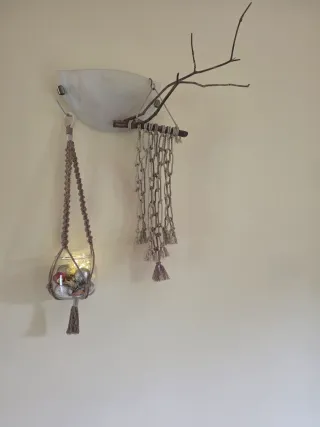 Portavaso macramè tapiz de pared Nordico Scandinav